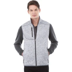 Elevate Men's Light Heather Grey Fontaine Knit Vest -Elevate TM12502 Light Heather Grey HTF
