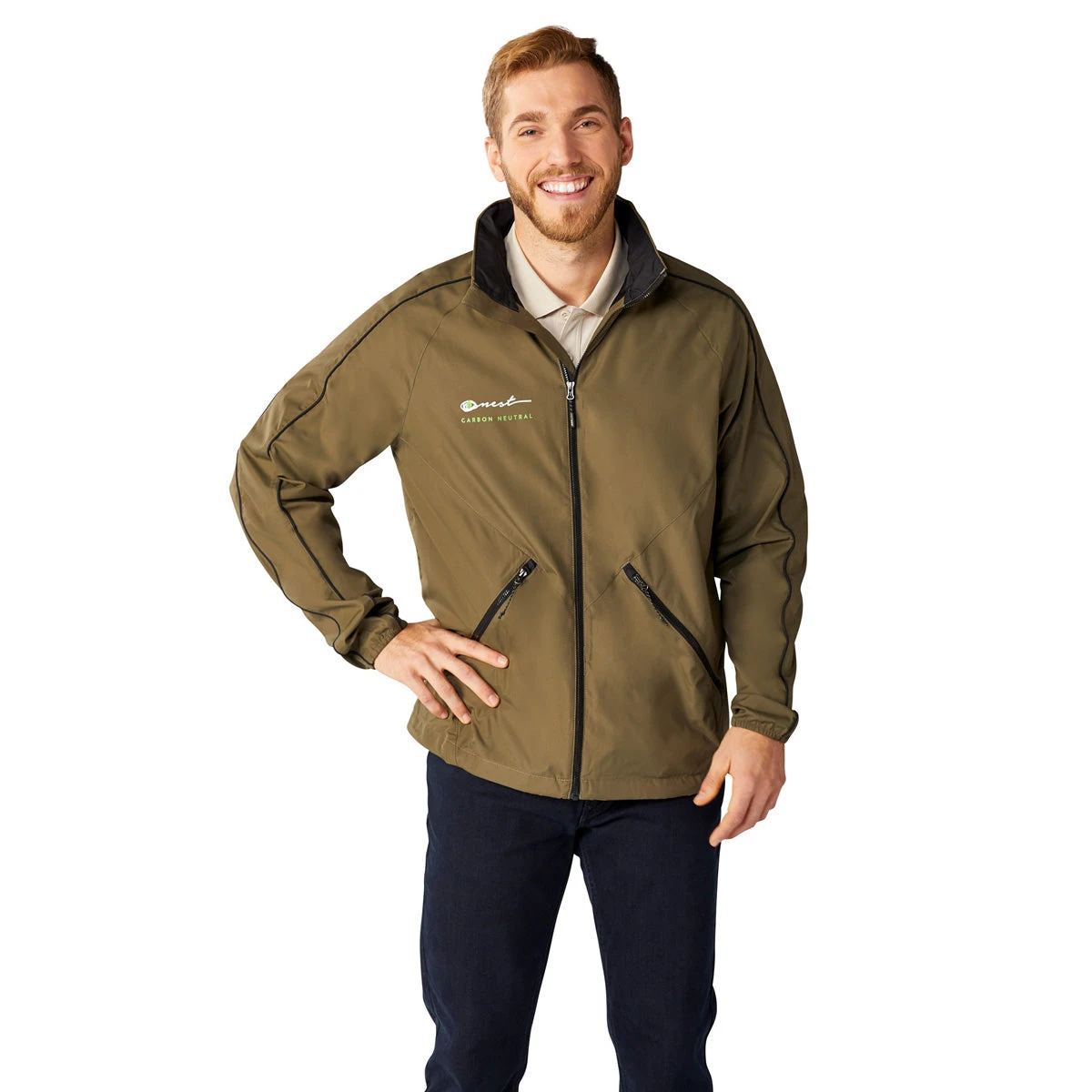 Elevate Men's Loden/Black Rincon Eco Packable Jacket 6 Elevate Men's Loden/Black Rincon Eco Packable Jacket - Image 4