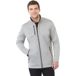 Elevate Men's Silver Heather Joris Eco Softshell Jacket -Elevate TM12940 Silver Heather HTF