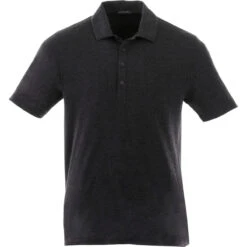 Elevate Men's Heather Dark Charcoal Acadia Short Sleeve Polo