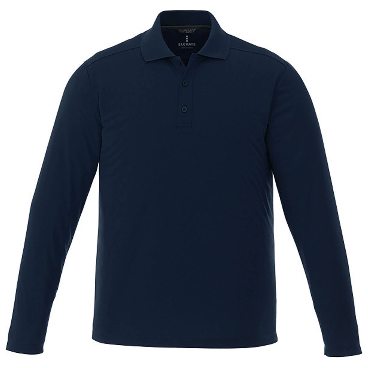 Elevate Men's Navy Mori Long Sleeve Polo Tall 3 Elevate Men's Navy Mori Long Sleeve Polo Tall