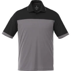 Elevate Men's Black/Steel Grey Mack Short Sleeve Polo