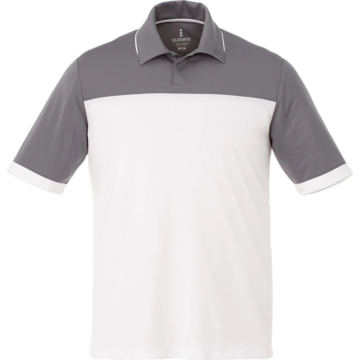 Elevate Men's Steel Grey/White Mack Short Sleeve Polo 3 Elevate Men's Steel Grey/White Mack Short Sleeve Polo