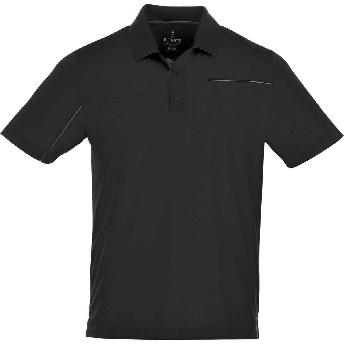 Elevate Men's Black/Steel Grey Wilcox Short Sleeve Polo 3 Elevate Men's Black/Steel Grey Wilcox Short Sleeve Polo