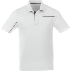 Elevate Men's White/Steel Grey Wilcox Short Sleeve Polo