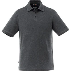 Elevate Men's Heather Dark Charcoal Tipton Short Sleeve Polo