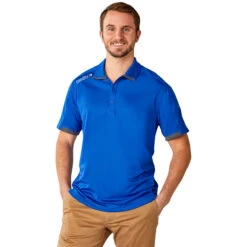 Elevate Men's New Royal/Grey Storm Cerrado Short Sleeve Polo -Elevate TM16512 561 HTF