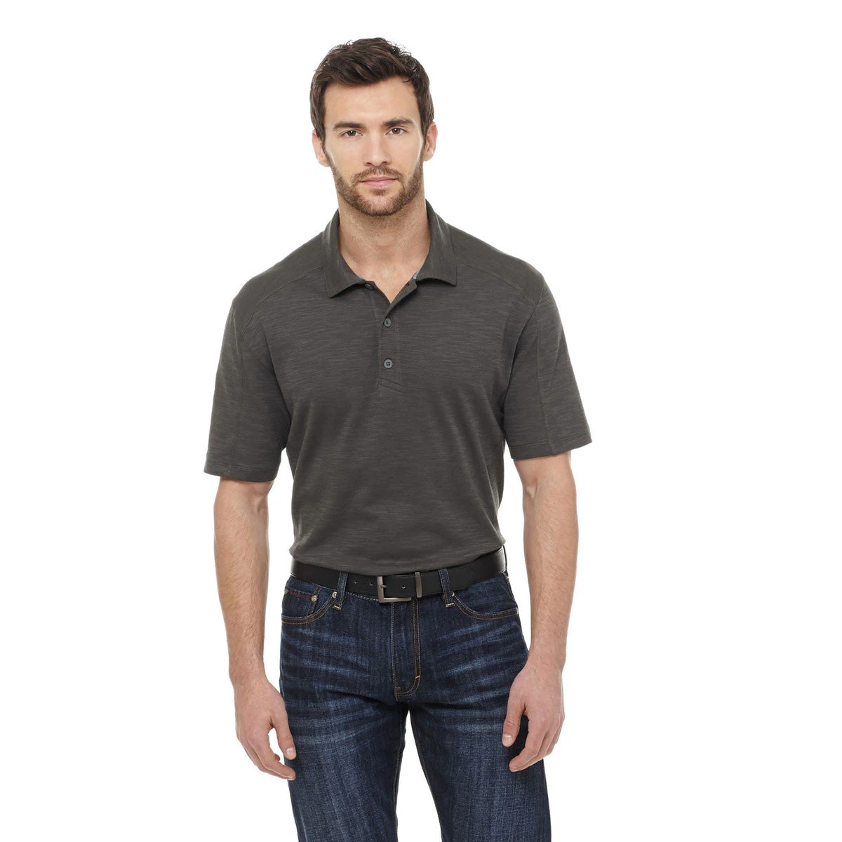 Elevate Men's Anthracite Jepson Short Sleeve Polo 5 Elevate Men's Anthracite Jepson Short Sleeve Polo - Image 3