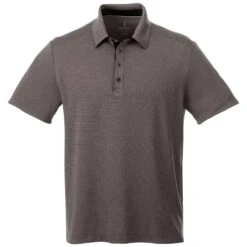 Elevate Men's Heather Charcoal Skara Short Sleeve Polo