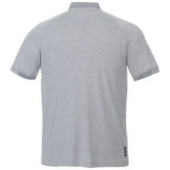 Elevate Men's Silver Heather Kinport Short Sleeve Stand Collar Polo -Elevate TM16706 927 B