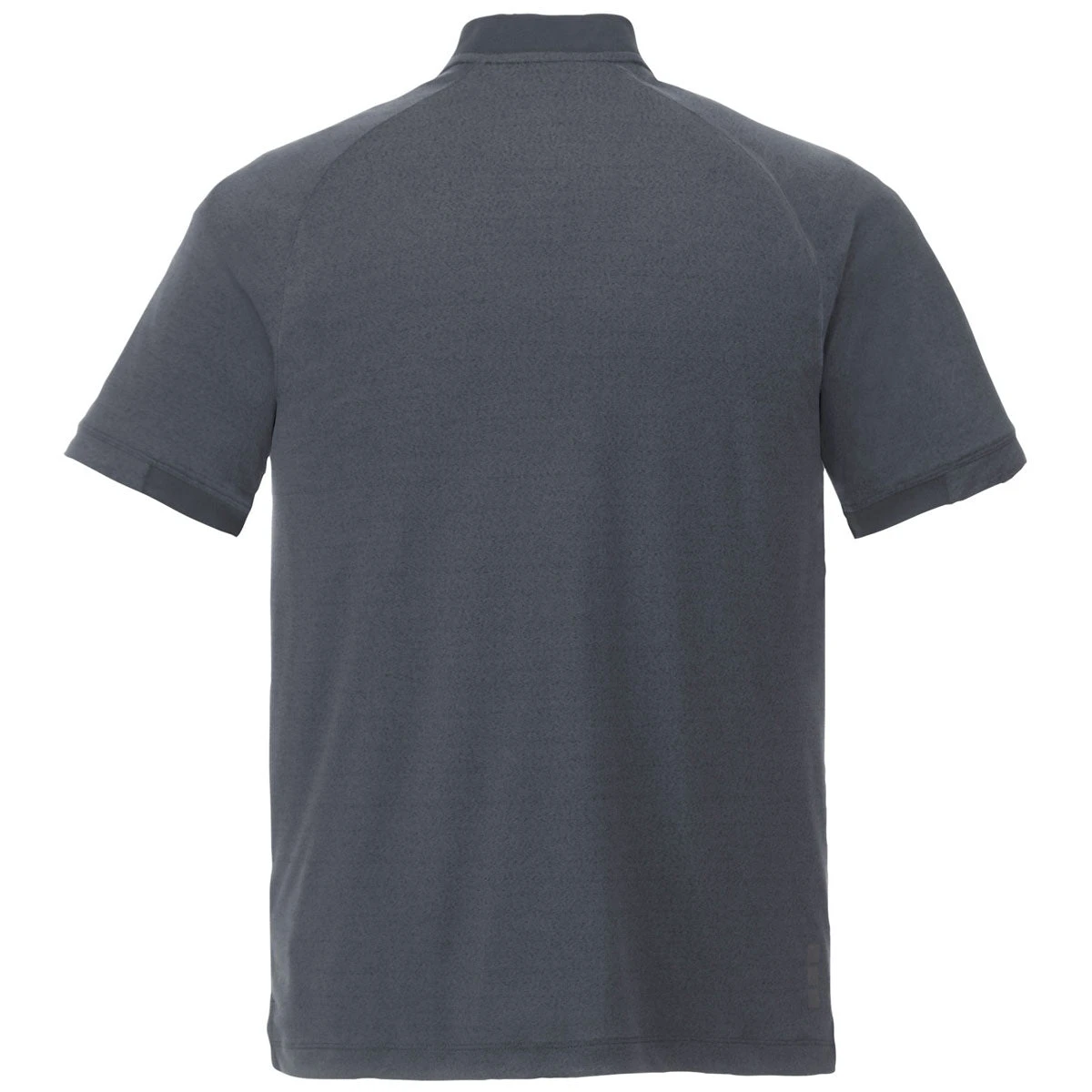 Elevate Men's Black Smoke Heather Kinport Short Sleeve Stand Collar Polo 4 Elevate Men's Black Smoke Heather Kinport Short Sleeve Stand Collar Polo - Image 2