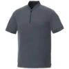 Elevate Men's Black Smoke Heather Kinport Short Sleeve Stand Collar Polo -Elevate TM16706 994 F