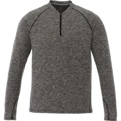 Elevate Men's Heather Dark Charcoal Quadra Long Sleeve Shirt