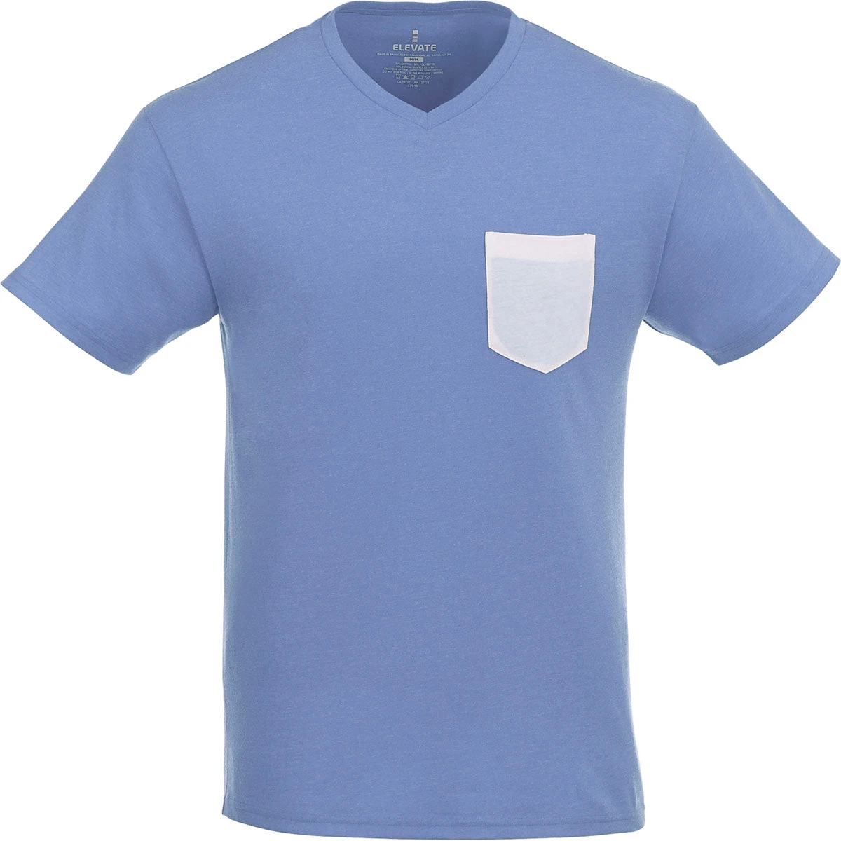 Elevate Men's Sky Heather/White Monroe Short Sleeve Pocket Tee 3 Elevate Men's Sky Heather/White Monroe Short Sleeve Pocket Tee
