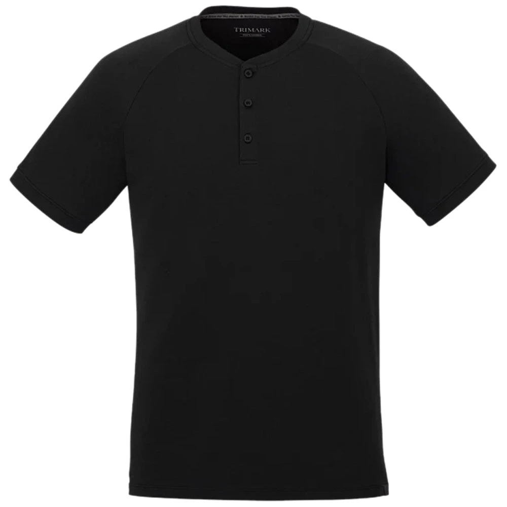 Elevate Men's Black Somoto Eco Short Sleeve Henley 3 Elevate Men's Black Somoto Eco Short Sleeve Henley