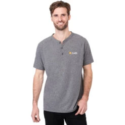 Elevate Men's Heather Charcoal Somoto Eco Short Sleeve Henley 9 Elevate Men's Heather Charcoal Somoto Eco Short Sleeve Henley -Elevate TM17880 Charcoal Heather HTF