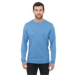 Elevate Men's Olympic Blue Heather Holt Long Sleeve Tee -Elevate TM17886 Olympic Blue Heather HTF