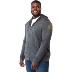 Elevate Men's Heather Dark Charcoal Lavar Eco Knit Full Zip Hoody -Elevate TM18145 Heather Dark Charcoal HTS