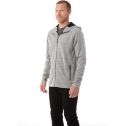 Elevate Men's Heather Charcoal Odell Knit Zip Hoody -Elevate TM18210 986 HTS