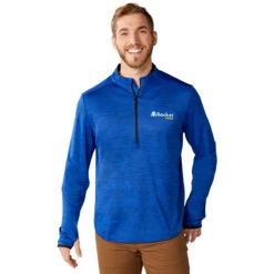 Elevate Men's New Royal Heather Mather Knit Half Zip 8 Elevate Men's New Royal Heather Mather Knit Half Zip -Elevate TM18307 561 HTF