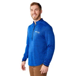 Elevate Men's New Royal Heather Mather Knit Half Zip 9 Elevate Men's New Royal Heather Mather Knit Half Zip -Elevate TM18307 561 HTS