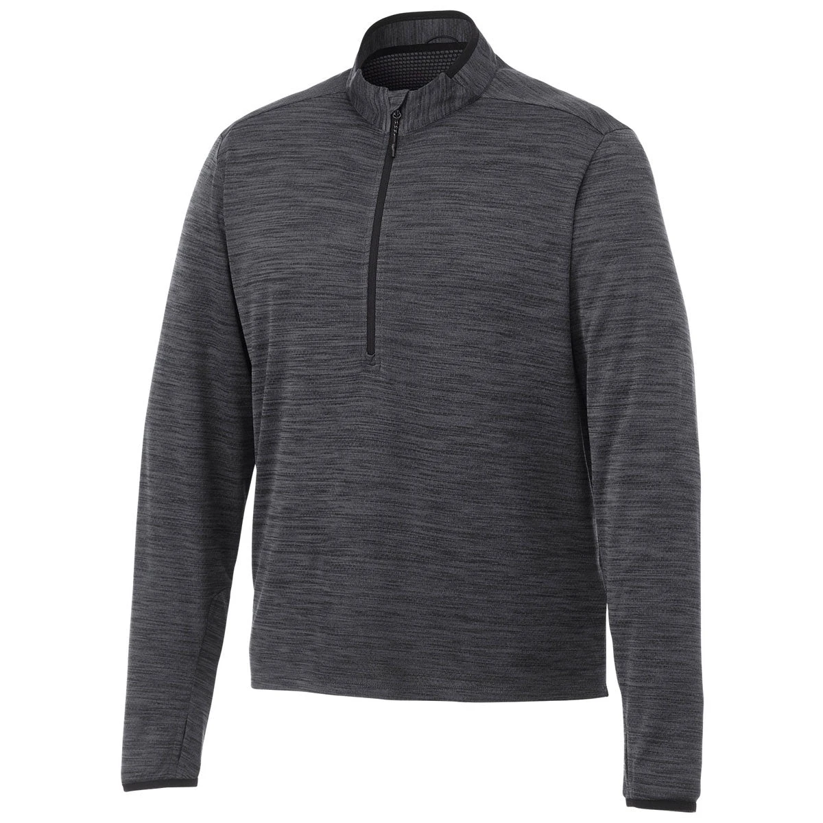 Elevate Men's Heather Dark Charcoal Mather Knit Half Zip 3 Elevate Men's Heather Dark Charcoal Mather Knit Half Zip
