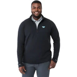 Elevate Men's Black Asgard Eco Knit Quarter Zip 9 Elevate Men's Black Asgard Eco Knit Quarter Zip -Elevate TM18310 Black HTF