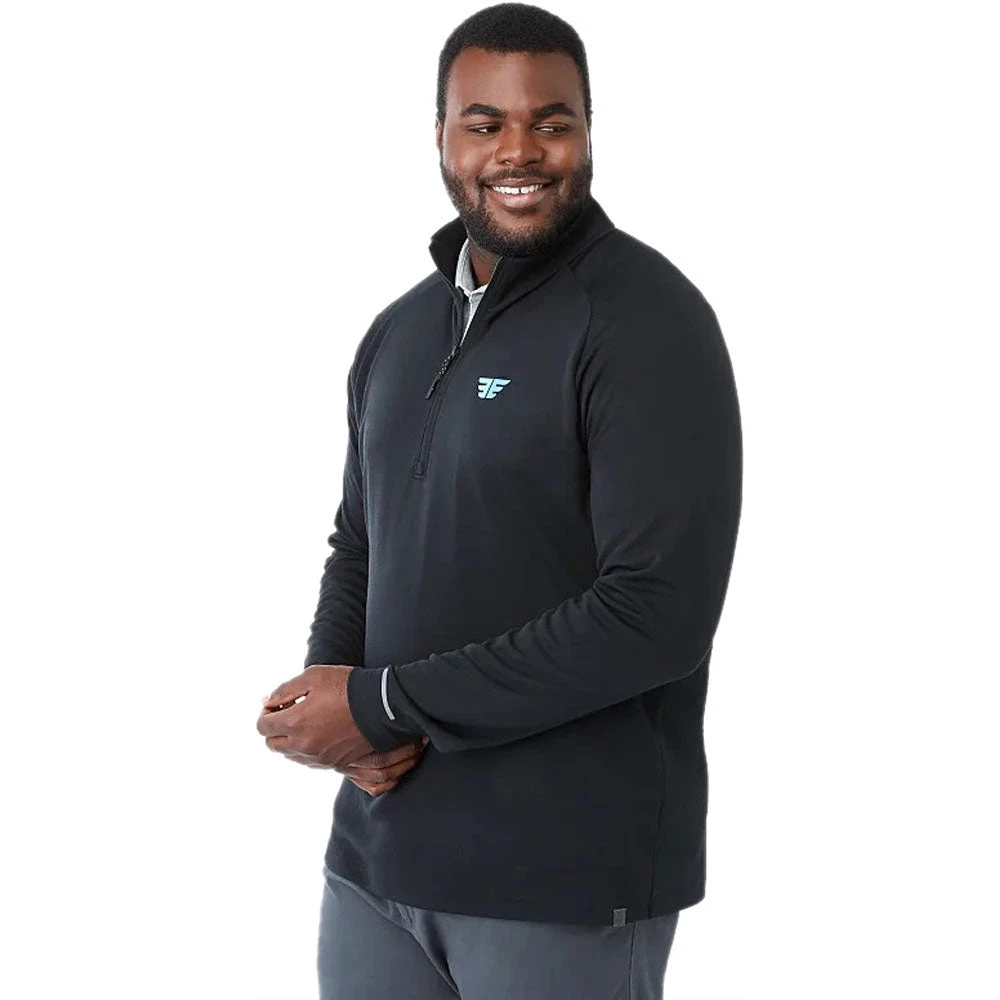 Elevate Men's Black Asgard Eco Knit Quarter Zip 7 Elevate Men's Black Asgard Eco Knit Quarter Zip - Image 5