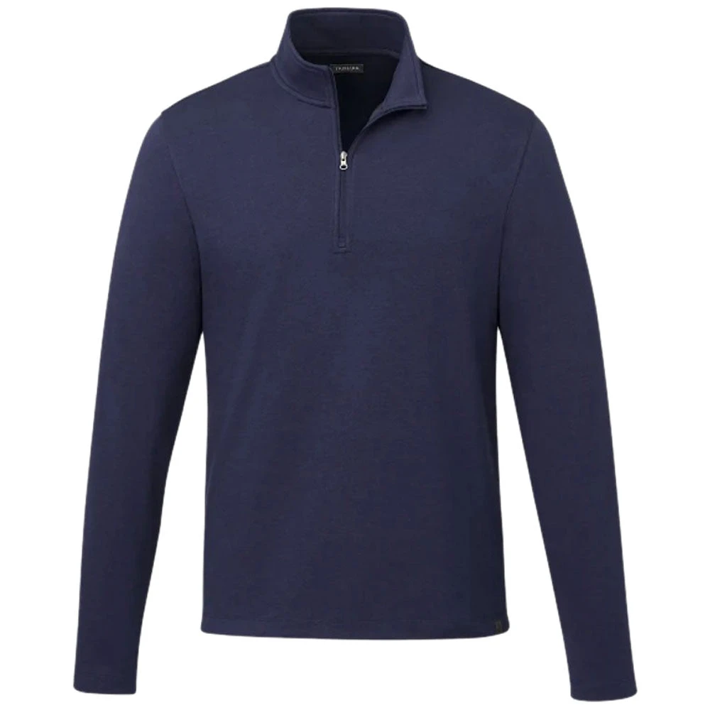 Elevate Men's Vintage Navy Rigi Eco Knit Quarter Zip 3 Elevate Men's Vintage Navy Rigi Eco Knit Quarter Zip