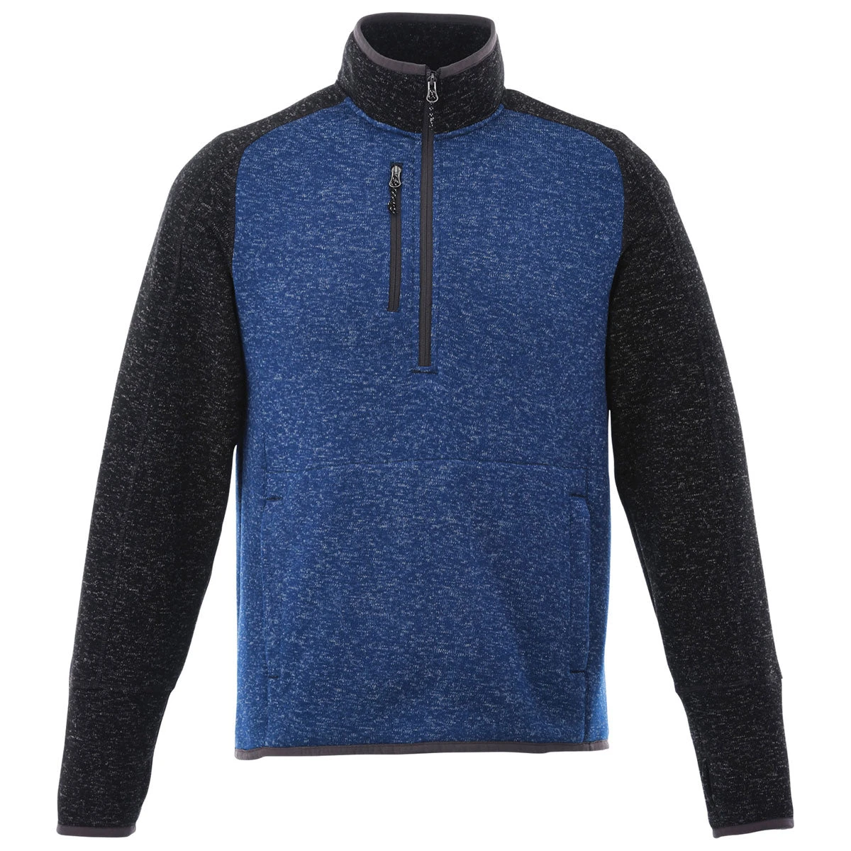 Elevate Men's Metro Blue Heather/Black Smoke Heather Vorlage Half Zip Knit Jacket 3 Elevate Men's Metro Blue Heather/Black Smoke Heather Vorlage Half Zip Knit Jacket