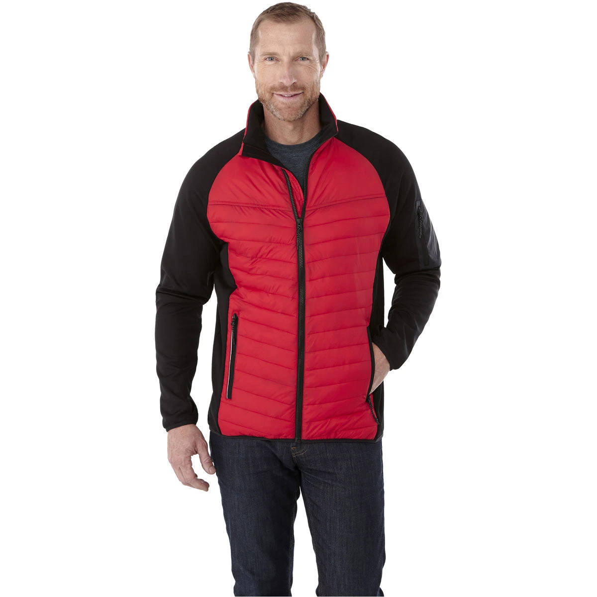 Elevate Men's Team Red/Black Banff Hybrid Insulated Jacket 5 Elevate Men's Team Red/Black Banff Hybrid Insulated Jacket - Image 3