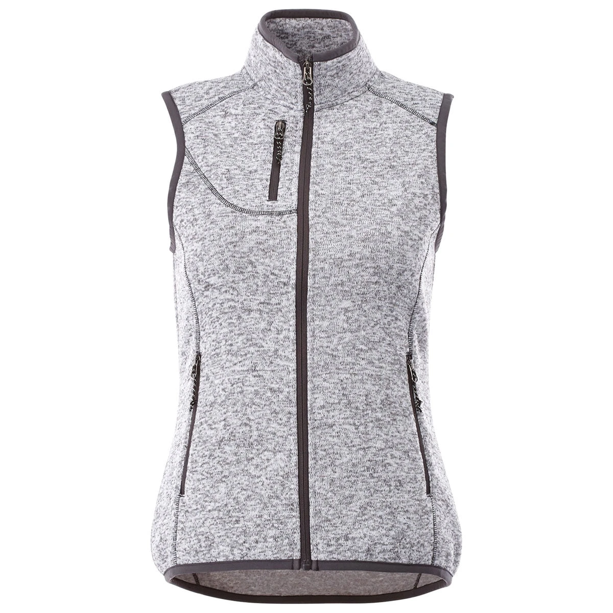 Elevate Women's Light Heather Grey Fontaine Knit Vest 3 Elevate Women's Light Heather Grey Fontaine Knit Vest