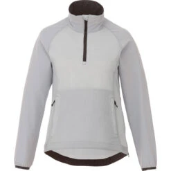 Elevate Women's Light Grey Odaray Half Zip Jacket