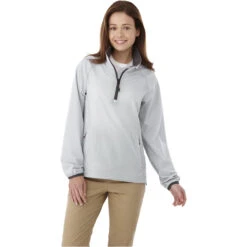 Elevate Women's Light Grey Odaray Half Zip Jacket -Elevate TM92802 Light Grey HTF