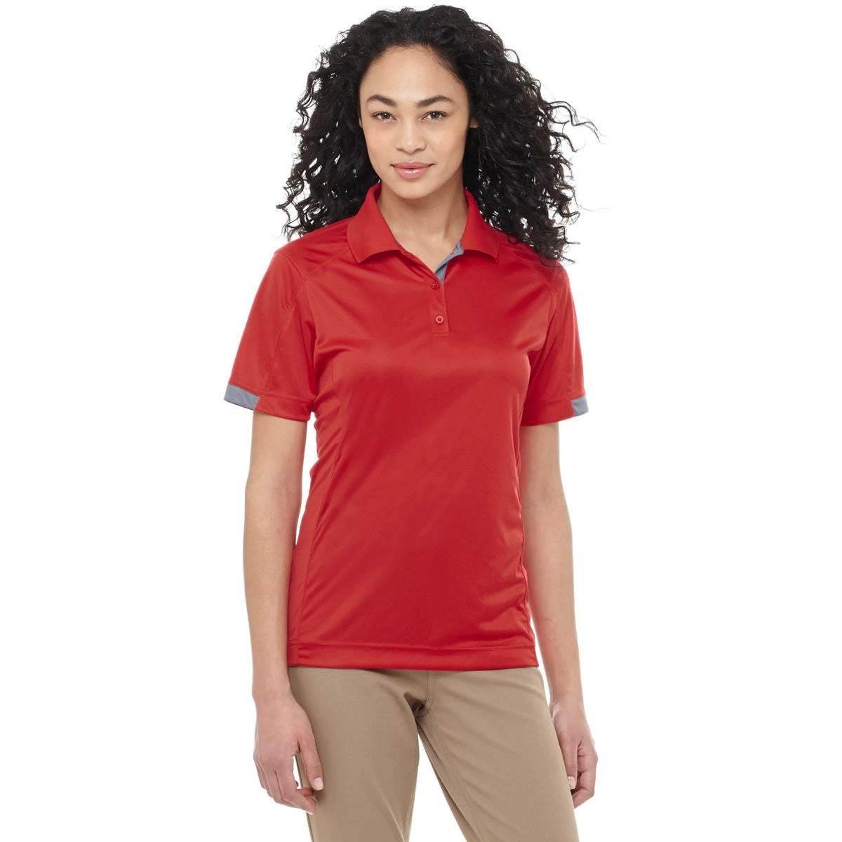 Elevate Women's Red Kiso Short Sleeve Polo 5 Elevate Women's Red Kiso Short Sleeve Polo - Image 3