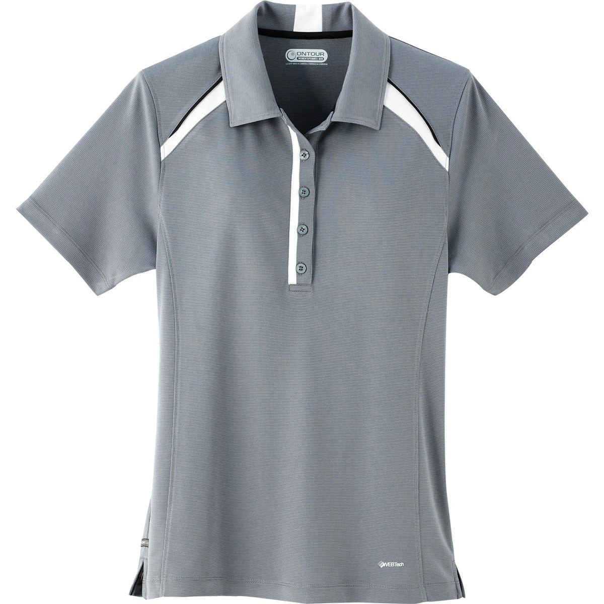 Elevate Women's Steel Grey Quinn Short Sleeve Polo 3 Elevate Women's Steel Grey Quinn Short Sleeve Polo