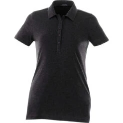 Elevate Women's Heather Dark Charcoal Acadia Short Sleeve Polo