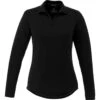 Elevate Women's Black Mori Long Sleeve Polo 2 Elevate Women's Black Mori Long Sleeve Polo -Elevate TM96255 Black F