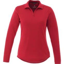 Elevate Women's Team Red Mori Long Sleeve Polo