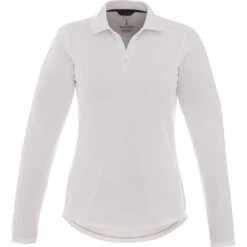Elevate Women's White Mori Long Sleeve Polo