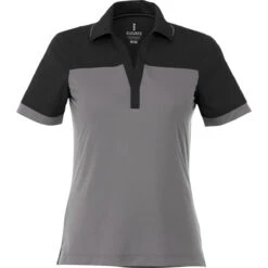 Elevate Women's Black/Steel Grey Mack Short Sleeve Polo