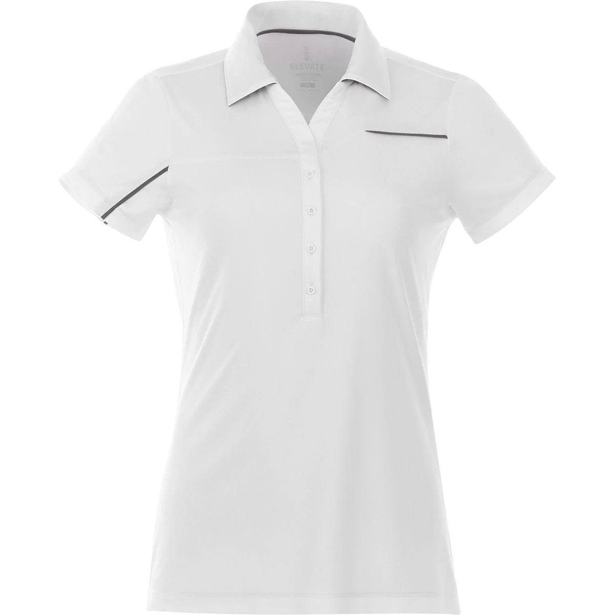 Elevate Women's White/Steel Grey Wilcox Short Sleeve Polo 3 Elevate Women's White/Steel Grey Wilcox Short Sleeve Polo