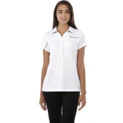 Elevate Women's White/Steel Grey Wilcox Short Sleeve Polo 7 Elevate Women's White/Steel Grey Wilcox Short Sleeve Polo -Elevate TM96309 White Steel Grey HTF