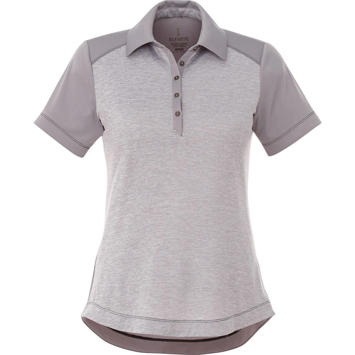 Elevate Women's Heather Grey/Quarry Sagano Short Sleeve Polo 3 Elevate Women's Heather Grey/Quarry Sagano Short Sleeve Polo