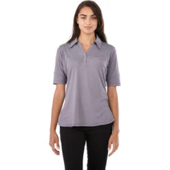 Elevate Women's Dark Plum Torres Short Sleeve Polo 7 Elevate Women's Dark Plum Torres Short Sleeve Polo -Elevate TM96509 Dark Plum HTF