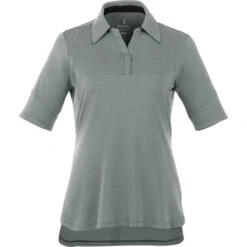 Elevate Women's Steel Grey Torres Short Sleeve Polo