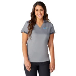 Elevate Women's Quarry/Grey Storm Cerrado Short Sleeve Polo -Elevate TM96512 938 HTF
