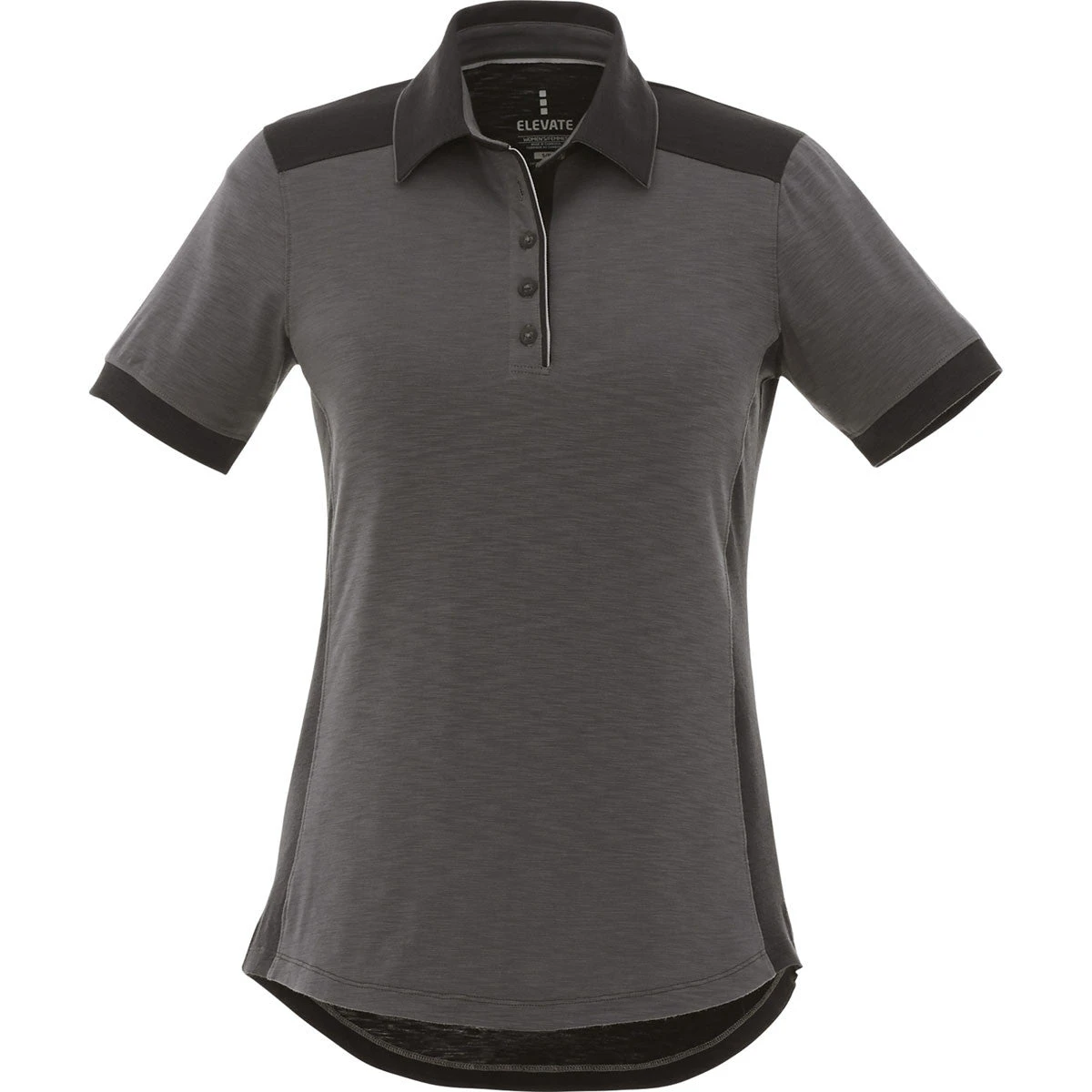 Elevate Women's Charcoal/Black Smoke Laramie Short Sleeve Polo 3 Elevate Women's Charcoal/Black Smoke Laramie Short Sleeve Polo