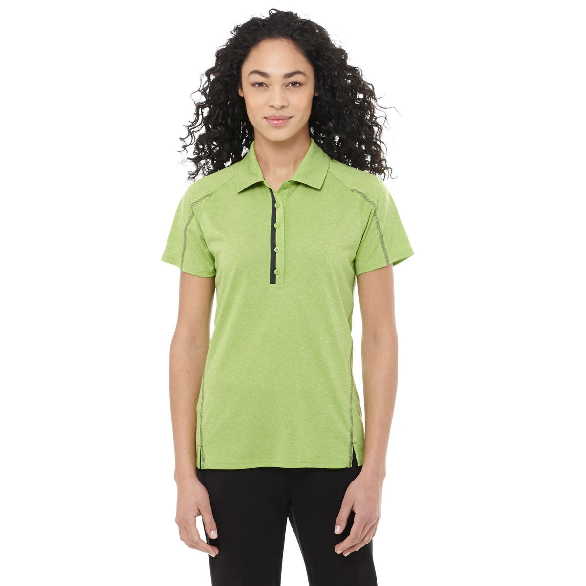 Elevate Women's Apple Heather Macta Short Sleeve Polo 5 Elevate Women's Apple Heather Macta Short Sleeve Polo - Image 3