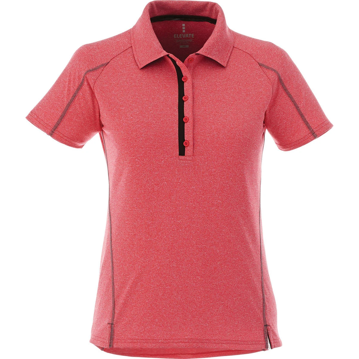 Elevate Women's Team Red Heather Macta Short Sleeve Polo 3 Elevate Women's Team Red Heather Macta Short Sleeve Polo